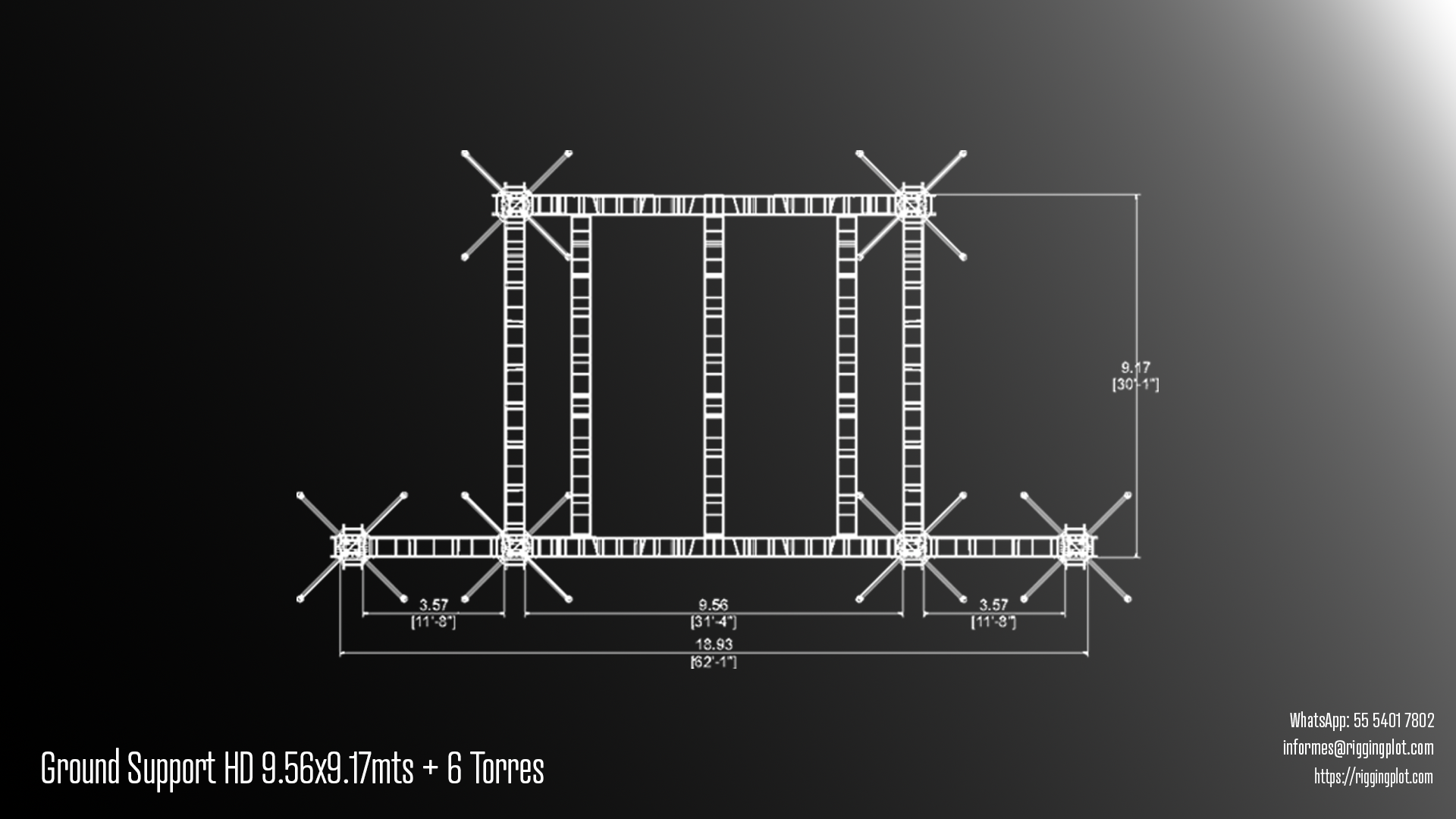 ficha técnica ground support whd 9.56x9.17mts riggingplot cancún